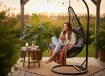 Garden Line Подвесное кресло, черное, подушка — серая, каркас — черный, половина /1151/, FAT2623 - Home Club, изображение 7