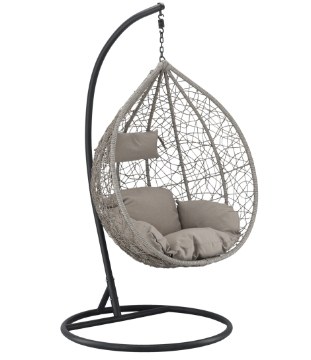 Chomik Подвесной кресло светло-серого цвета, подушка - серая, рама - серая 118X107X68 см, FAT1012 - Home Club