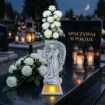 Chomik Фигура Стоящего Ангела С Крестом, Светодиодная, 13,5 x 8,5 x 25,5 См, С Вазоном Для Цветов, DED3891 - Home Club, изображение 14