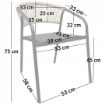 Kontrasto Набор из 4 стульев Portino 53x62x75 см, чёрный/серый, для двойной двери, 80010 - Home Club, изображение 3