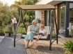Garden Line Садовая качель из техноротанга 166 x 130 x 170 см, коричневая, премиум-класс, KRE3132 - Home Club, изображение 7