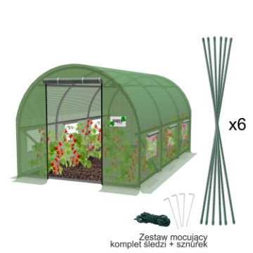 Garden Line 3-секционный садовый пленковый туннель, зеленый, 3 x 2 x 2 м, версия 2, TUN6209 - Home Club