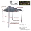 Garden Line Алюминиевая пергола для сада, серая, Led, 3 x 3 x 2,5 м, GOL0555 - Home Club, изображение 6