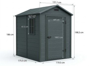 Garden Line Сарай для инструментов «Griden» 131,1 x 186 x 198,5 см, DOR3433 - Home Club