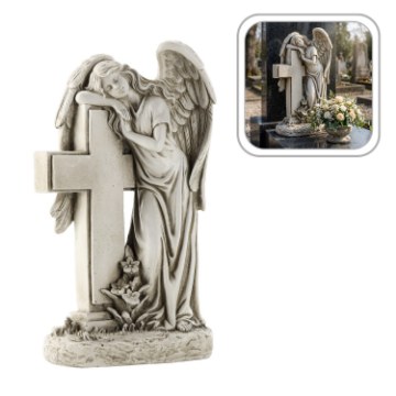 Chomik Фигура Стоящего Ангела С Крестом 18,5 x 11 x 33 См, DED0098 - Home Club