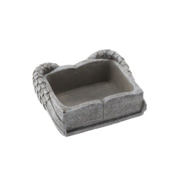 Chomik Цементный Кладбищный Горшок — Книга С Крыльями, Серый, 22 x 18 x 9,5 См, DED0128 - Home Club