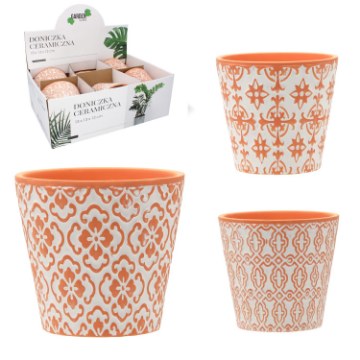 Garden Line Керамический Вазон 13 x 13 x 12 см, Различные Дизайны, RUN6501 - Home Club