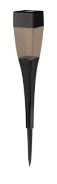 Garden Line Солярна Лампа Neda 4,9 x 4,9 x 38 См Срібна Прозора/ Чорна Димна Холодна Біла, SOL4269 - Home Club