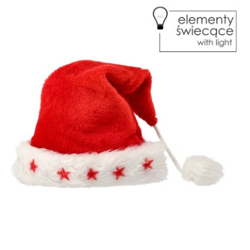 Chomik Шапка Санта Клауса зірками Led, ELF6866 - Home Club