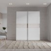 Forte Розсувна шафа 170 см Rondino, дуб пісочний/білий глянцевий, RDNS727E1-T30 - Home Club
