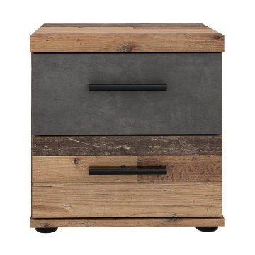 Forte Приліжкова тумба 40 см з шухлядами Winnie Old – Wood Vintage/Бетон, WNK08-C754 - Home Club