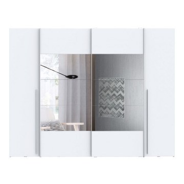 Forte Шафа з дзеркалом 270 см Narago, біла, RXGS82511-120 - Home Club