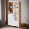 Forte Вітрина 100 см із шухлядами Saitama Дуб Mauvella/Secret Grey, SQMV721R-M826 - Home Club