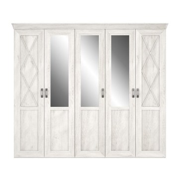 Forte Велика шафа з дзеркалом 255 см Kashmir, біла сосна, KSMS955S3-D43 - Home Club