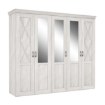 Forte Велика шафа з дзеркалом 255 см Kashmir, біла сосна, KSMS955S3-D43 - Home Club, зображення 4