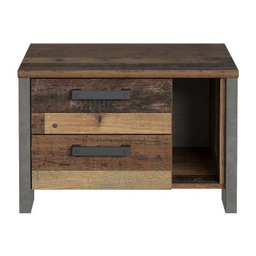 Forte Приліжкова тумба 60 см з шухлядами Clif Old – Wood Vintage/Бетон, CLFK021-C546 - Home Club