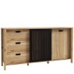 Forte Комода з ламелями Jytana Дуб Mauvella/Чорний, JTNK233R-M635 - Home Club, зображення 2