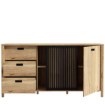 Forte Комода з ламелями Jytana Дуб Mauvella/Чорний, JTNK233R-M635 - Home Club, зображення 4
