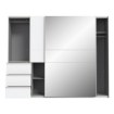 Forte Розсувна шафа з дзеркалом і шухлядами, 250 см, Winn 2, біла, W2QS52332-120 - Home Club, зображення 3