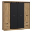 Forte Розсувна шафа 200 см із шухлядами Kaszimiro, дуб Waterford/чорний, KZMS944-M328 - Home Club, зображення 4
