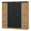 Forte Розсувна шафа 200 см із шухлядами Kaszimiro, дуб Waterford/чорний, KZMS944-M328 - Home Club, зображення 6