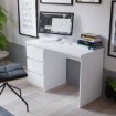 Forte Білий письмовий стіл 110x50 см з 3 шухлядами, MT974-Z12M - Home Club