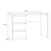 Forte Білий письмовий стіл 110x50 см з 3 шухлядами, MT974-Z12M - Home Club, зображення 4