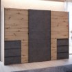 Forte Розсувна шафа 270 см із шухлядами Winn 2, дуб Artisan/бетон, W2QS13331-C752 - Home Club