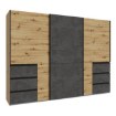 Forte Розсувна шафа 270 см із шухлядами Winn 2, дуб Artisan/бетон, W2QS13331-C752 - Home Club, зображення 4