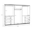 Forte Розсувна шафа 270 см із шухлядами Winn 2, дуб Artisan/бетон, W2QS13331-C752 - Home Club, зображення 7