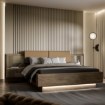 Forte Ліжко з підсвічуванням та тумбочками 160x200 см Savona, дуб античний/бежевий, SVNL1162B-M758 - Home Club