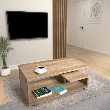 Forte Кофейный столик на колесиках 105x60 см Bailey, дуб античный, BL1T01-D39 - Home Club