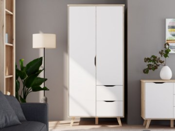 Forte Шафа 100 см із шухлядами Vankka, дубова дошка/білий, VNKS823L-L25 - Home Club