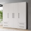 Forte Шафа 210 см із шухлядами, біла, MKSS841-120 - Home Club