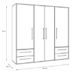 Forte Шафа 210 см із шухлядами, біла, MKSS841-120 - Home Club, зображення 6