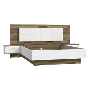 Forte Ліжко з тумбочками 160x200 см Modern Way Дуб Клепковий/Білий, MRWL2162-C811 - Home Club