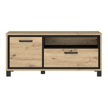 Forte Тумба під телевізор 130 см Trondheim Дуб Artisan/Дуб чорний, TDHT221L-C773 - Home Club