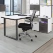 Forte Письменный стол 160x75 см с комодом Keflavik, белый/графитовый, KFLB141-J53 - Home Club