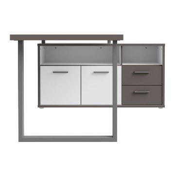 Forte Письмовий стіл 160x75 см з комодом Keflavik, білий/графітовий, KFLB141-J53 - Home Club