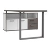 Forte Письменный стол 160x75 см с комодом Keflavik, белый/графитовый, KFLB141-J53 - Home Club, изображение 4