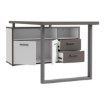 Forte Письменный стол 160x75 см с комодом Keflavik, белый/графитовый, KFLB141-J53 - Home Club, изображение 5