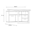 Forte Письменный стол 160x75 см с комодом Keflavik, белый/графитовый, KFLB141-J53 - Home Club, изображение 6