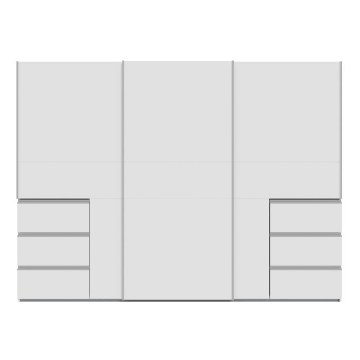 Forte Розсувна шафа 270 см із шухлядами Winn 2, біла, W2QS13331-120 - Home Club