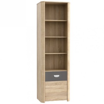 Forte Вузька книжкова шафа з тумбою Yoop, дуб «Сонома»/сірий, YPR71-Q41 - Home Club