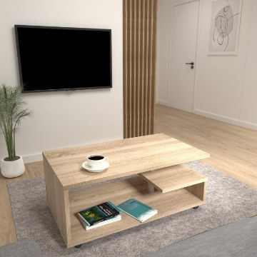 Forte Кофейный столик на колесиках 105x60 см Bailey, дуб «Сонома», BL1T01-D30 - Home Club