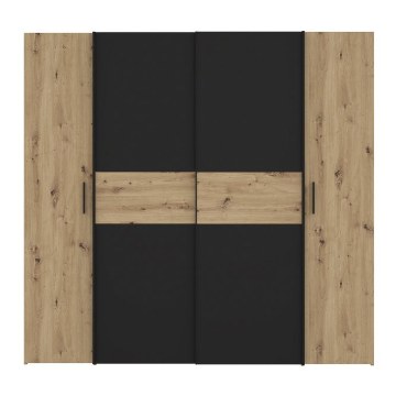 Forte Шафа 200 см Narago Дуб Artisan/Чорний, KLTS62322-M108 - Home Club