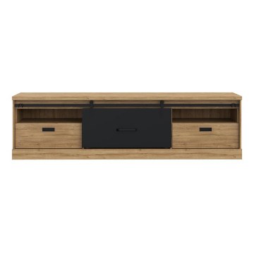 Forte Тв-тумба з висувними ящиками, 200 см, Kaszimiro, дуб Waterford/чорний, KZMT231-M328 - Home Club