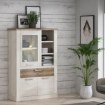 Forte Вітрина 110 см із шухлядою Duro, біла сосна/старовинний дуб, DURV521L-T75 - Home Club