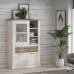 Forte Вітрина 110 см із шухлядою Duro, біла сосна/старовинний дуб, DURV521L-T75 - Home Club, зображення 2