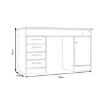 Forte Письменный стол 125x55 см с 4 ящиками и шкафчиком, закрывающимся на ключ, белый/песочный дуб, MT931-T19 - Home Club, изображение 4